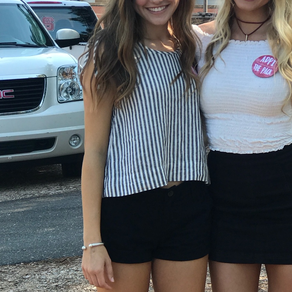 Madewell Black and White Striped Women's Top